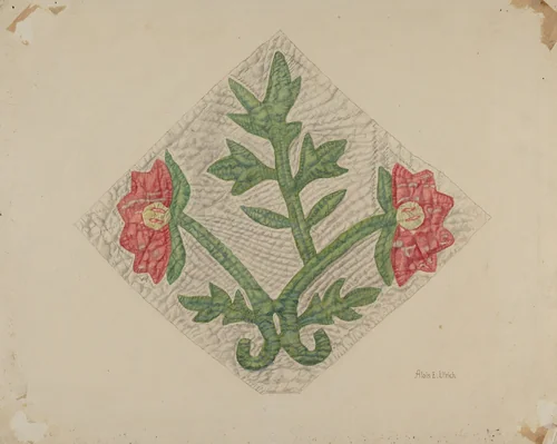 Quilt Pattern by Alois E. Ulrich, index of american design, 1935-1942