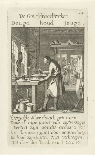Gouddraadtrekker by Caspar Luyken, print, 1694
