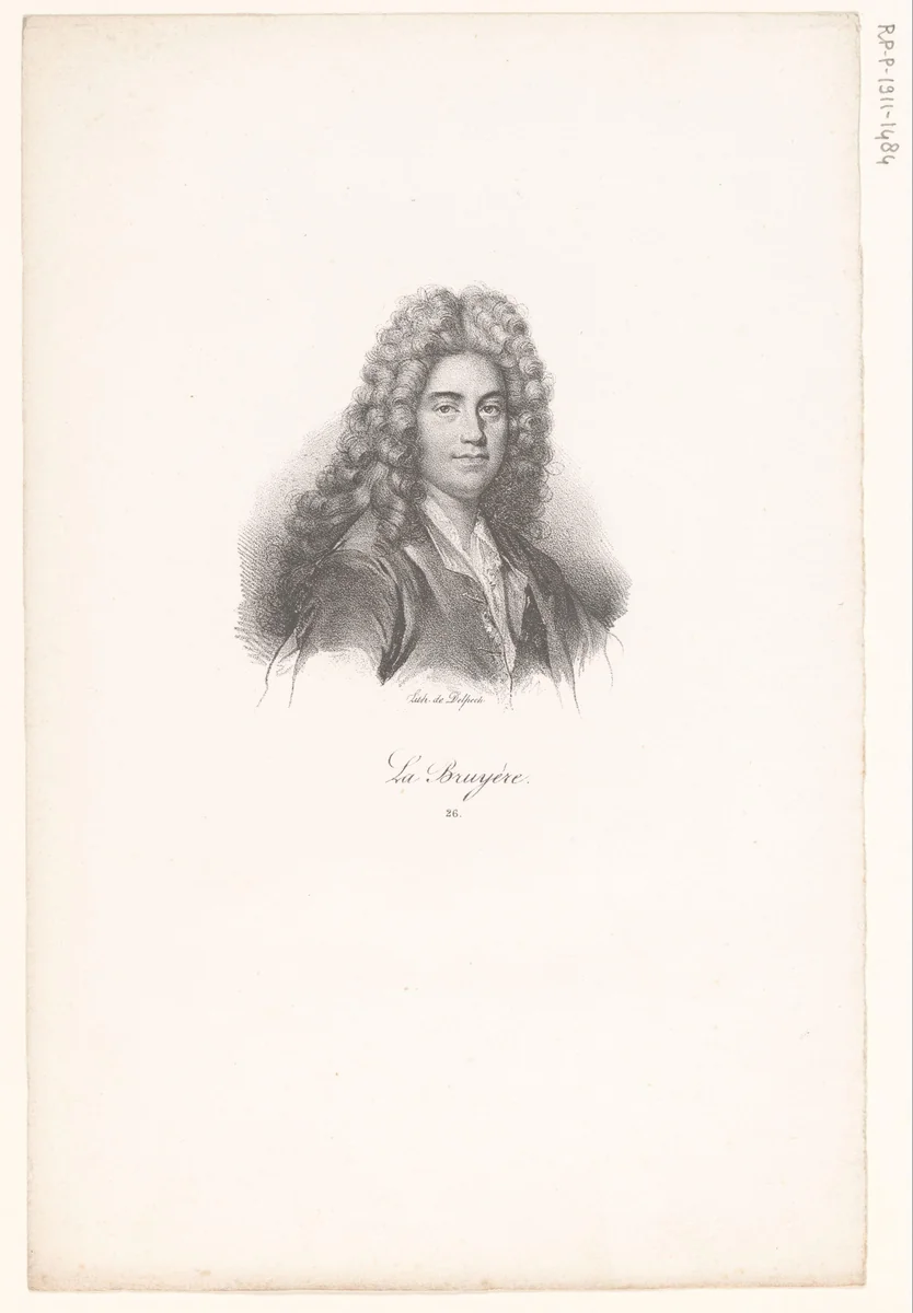 Portret van Jean de La Bruyère by anonymous, print, 1818-1842