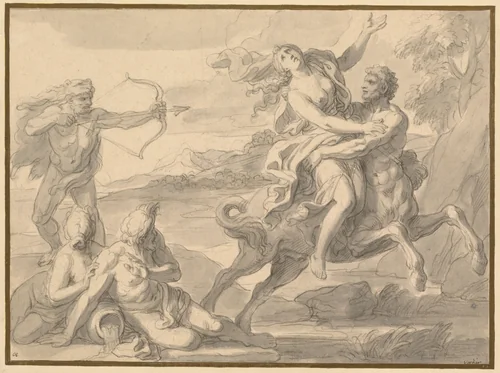 The Rape of Deianira by François Verdier, drawing, 1670-1685