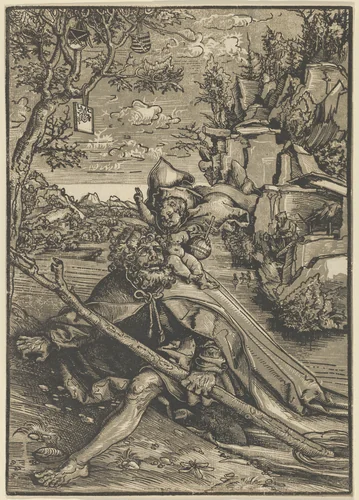 Saint Christopher by Lucas Cranach, print, 1506