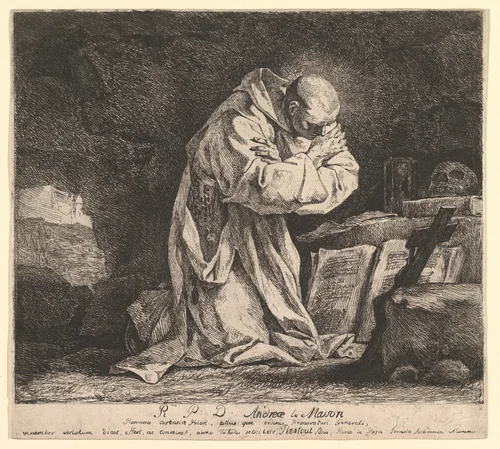 Saint Bruno by Jean Bernard Restout, print, 1764