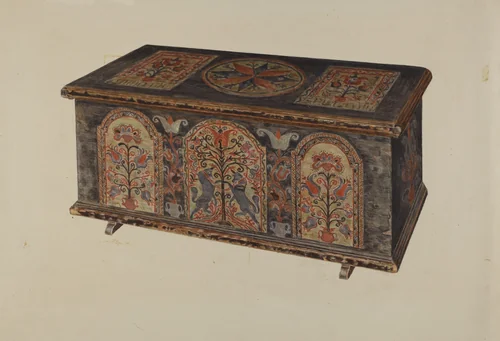 Pa. German Dowry Chest by American 20th Century, index of american design, 1935-1942