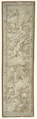 Cherubs in a Tree by anonymous, drawing, 1700-1800