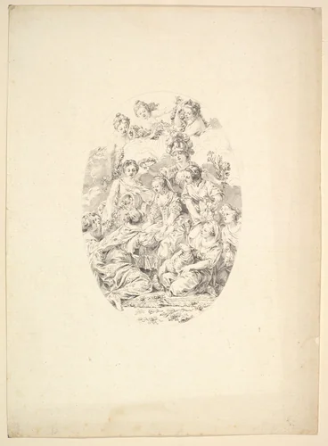 Allegory of Marie Antoinette by Augustin de Saint-Aubin, print, 1776