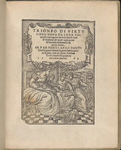 Trionfo Di Virtu. Libro Novo..., title page (recto) by Matteo Pagano, book, 1563