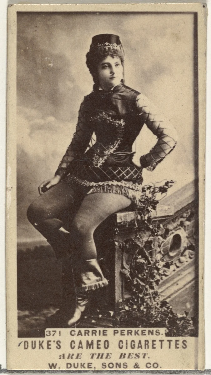 Card Number 371, Carrie Perkens, from the Actors and Actresses series (N145-5) issued by Duke Sons & Co. to promote Cameo Cigarettes by W. Duke, Sons & Co., photograph, 1880-1889