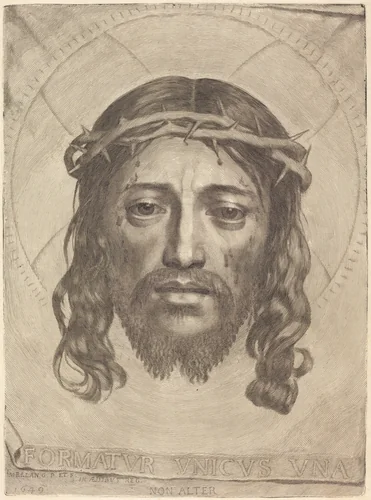 The Sudarium of Saint Veronica by Claude Mellan, print, 1649