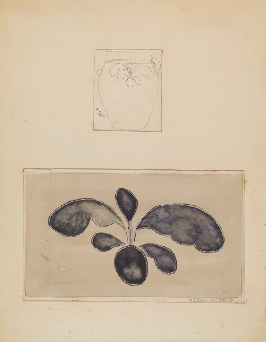 Crock by Yolande Delasser, index of american design, 1937