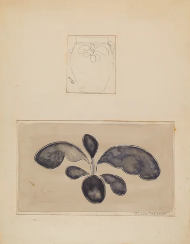 Crock by Yolande Delasser, index of american design, 1937