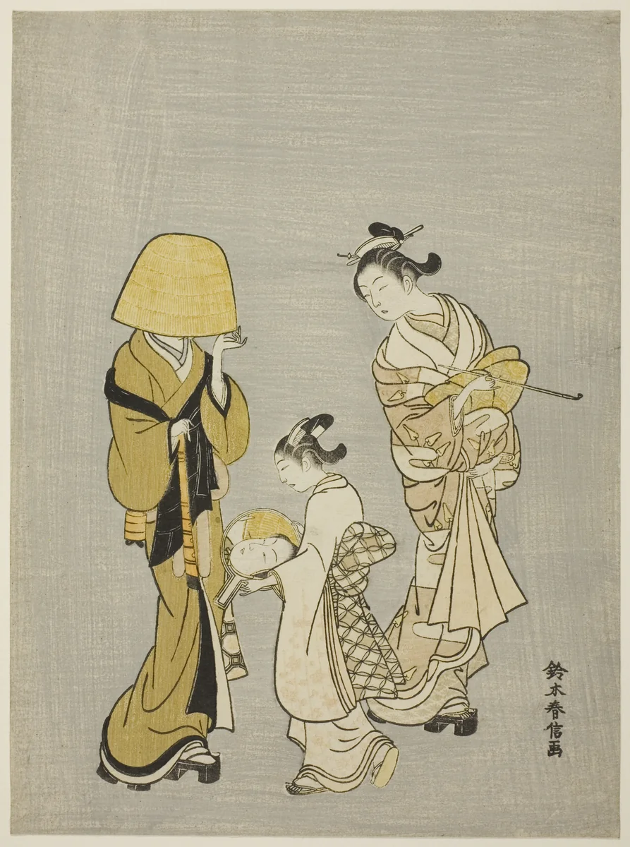 The Face in the Mirror by Suzuki Harunobu (鈴木春信), print, 1766