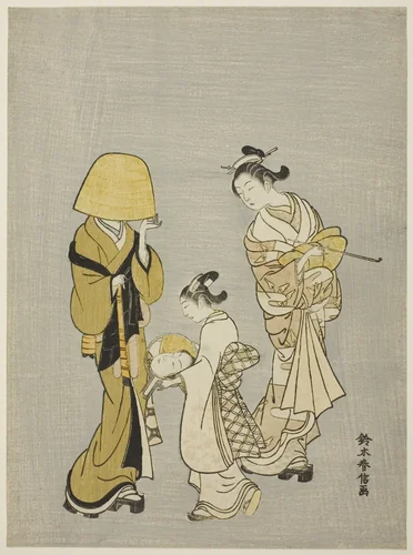 The Face in the Mirror by Suzuki Harunobu (鈴木春信), print, 1766