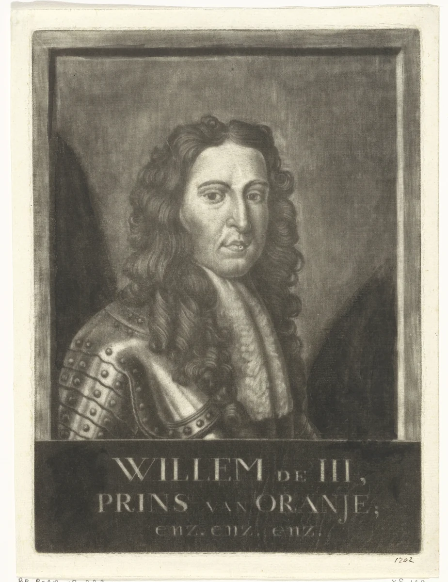 Portret van Willem III, prins van Oranje-Nassau, koning van Engeland by Rienk Jelgerhuis, print, 1770