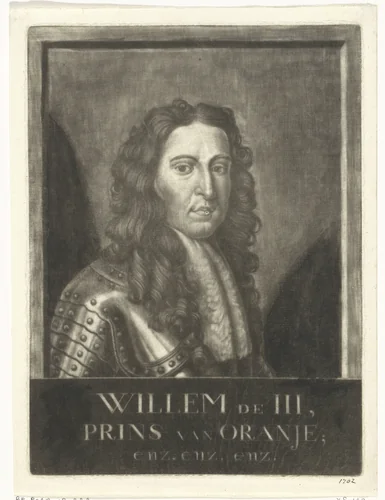 Portret van Willem III, prins van Oranje-Nassau, koning van Engeland by Rienk Jelgerhuis, print, 1770