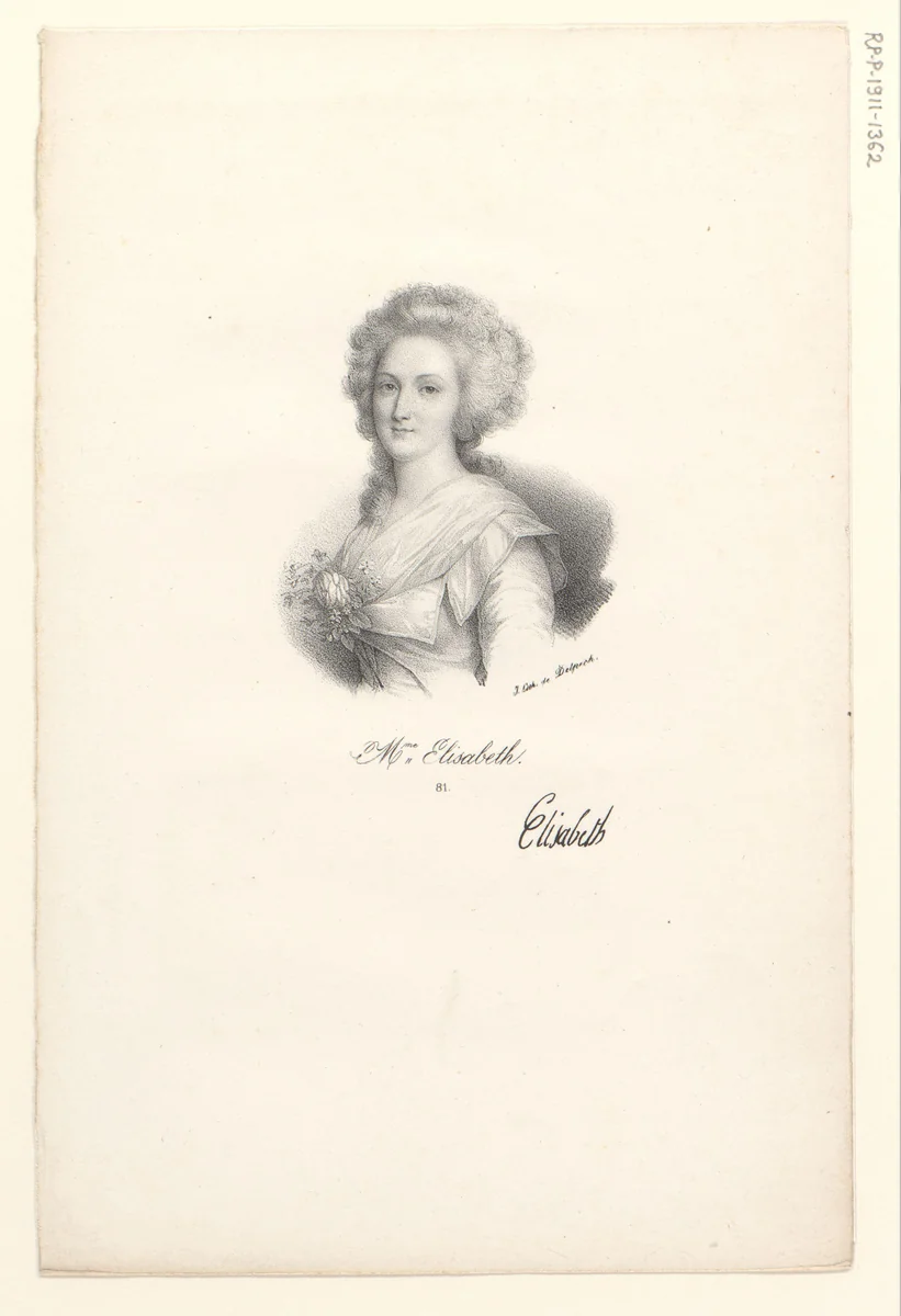Portret van Elisabeth van Frankrijk by anonymous, print, 1818-1842