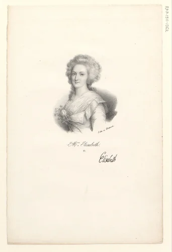 Portret van Elisabeth van Frankrijk by anonymous, print, 1818-1842