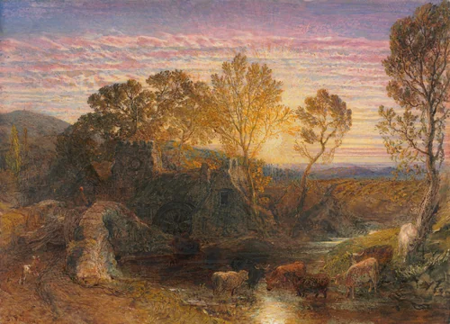 The Golden Hour by Samuel Palmer, drawing, 1865