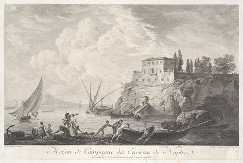 House in the Country Surrounding Naples by Joseph Vernet, print, 1715-1765