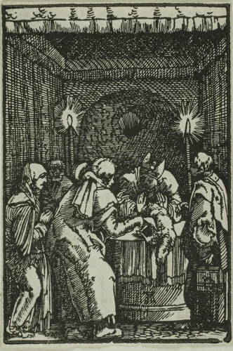 Joachim's Offering Refused, from The Fall and Redemption of Man by Albrecht Altdorfer, print, 1510-1518