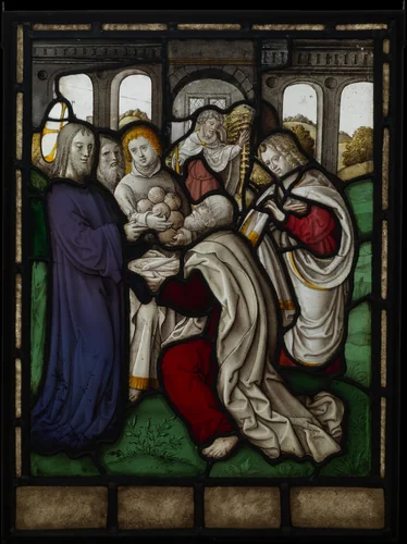 Miracle of the Loaves and Fishes (one of a set of 12 scenes from The Life of Christ) by Jan Rombouts, other, 1520-1535