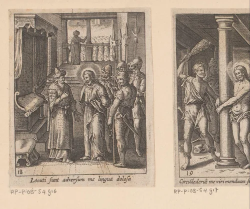 Christus voor Kajafas by Heinrich Ulrich, print, 1582-1671