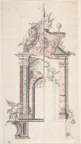 Design for an Altar with a Variant by anonymous, drawing, 1700-1800