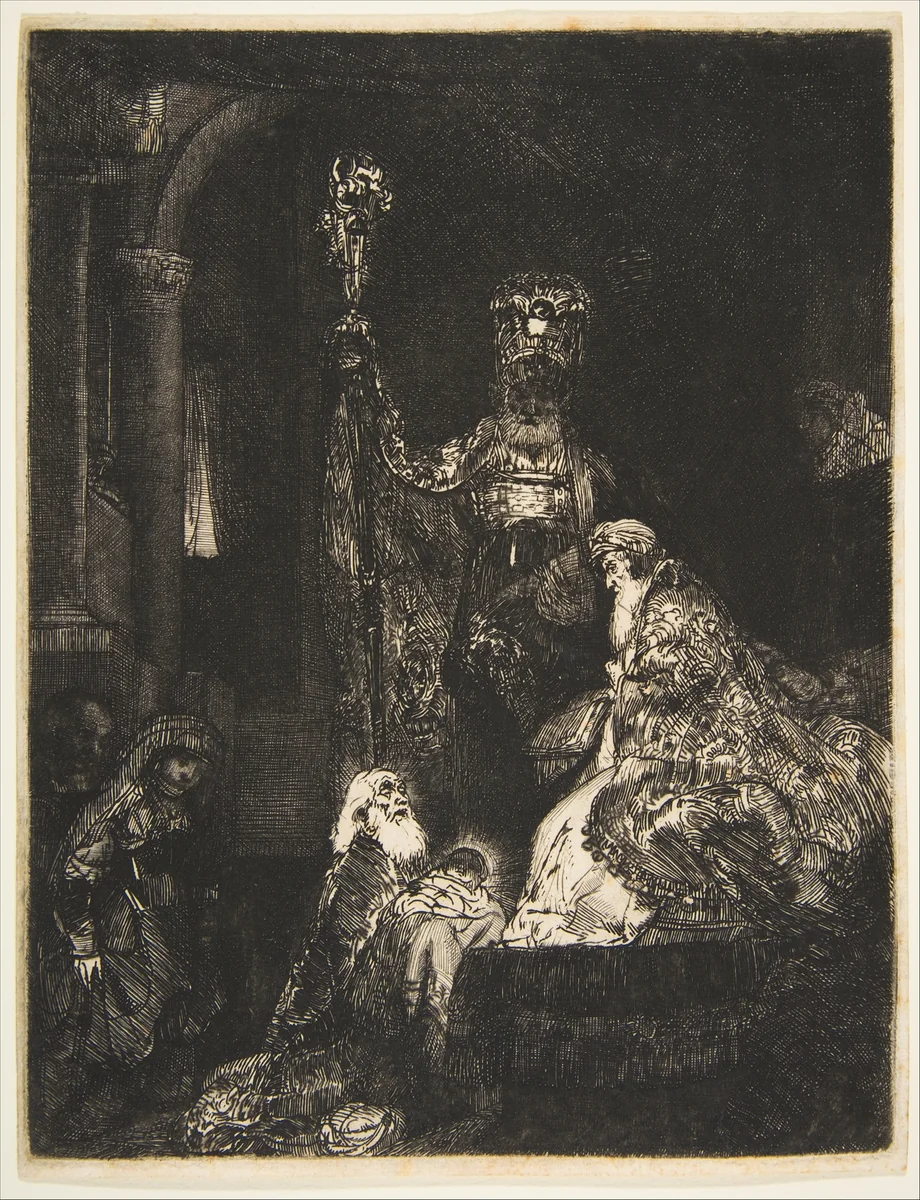 The Presentation in the Temple in the Dark Manner by Rembrandt van Rijn, print, 1649-1659