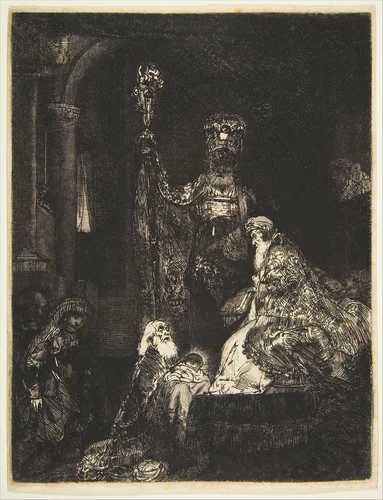 The Presentation in the Temple in the Dark Manner by Rembrandt van Rijn, print, 1649-1659