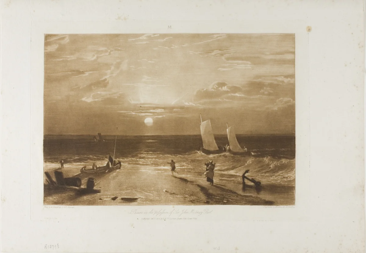 The Midmay Sea-Piece, plate 40 from LIber Studiorum by Joseph Mallord William Turner, print, 1812
