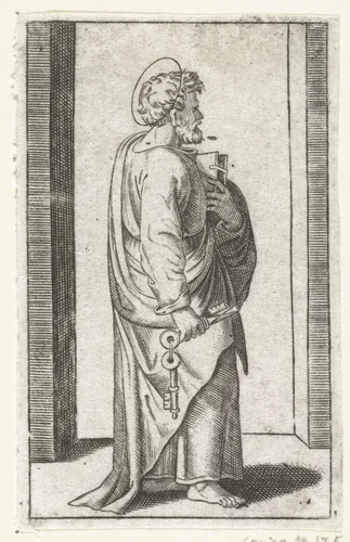 Apostel Petrus met sleutels by anonymous, print, 1517-1577