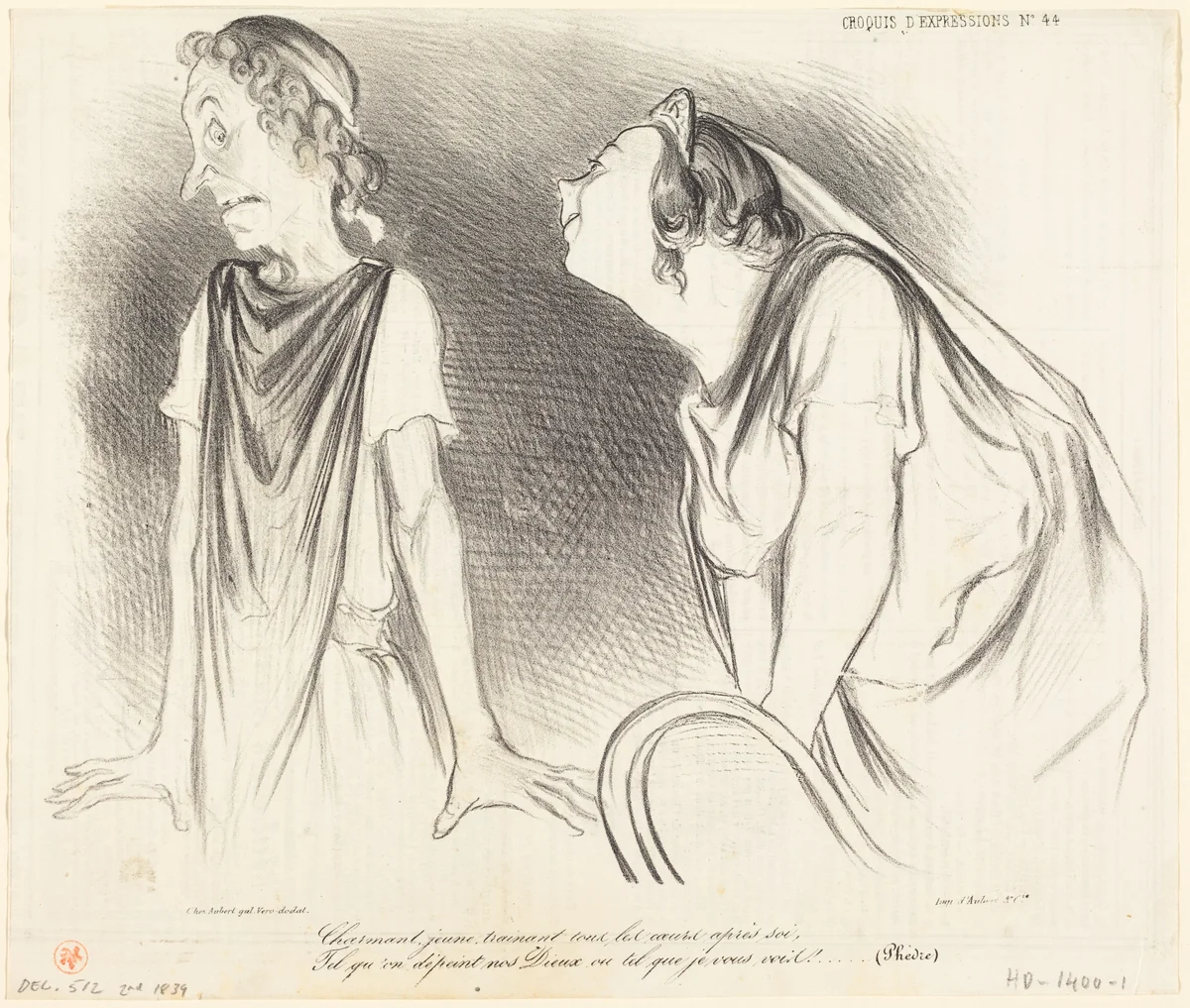 Charmant... trainant tous les coeurs après soi... by Honoré Daumier, print, 1839