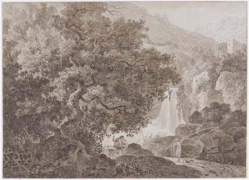 Bebost berglandschap (Tivoli) by Johann Conrad Steiner, drawing, 1767-1818