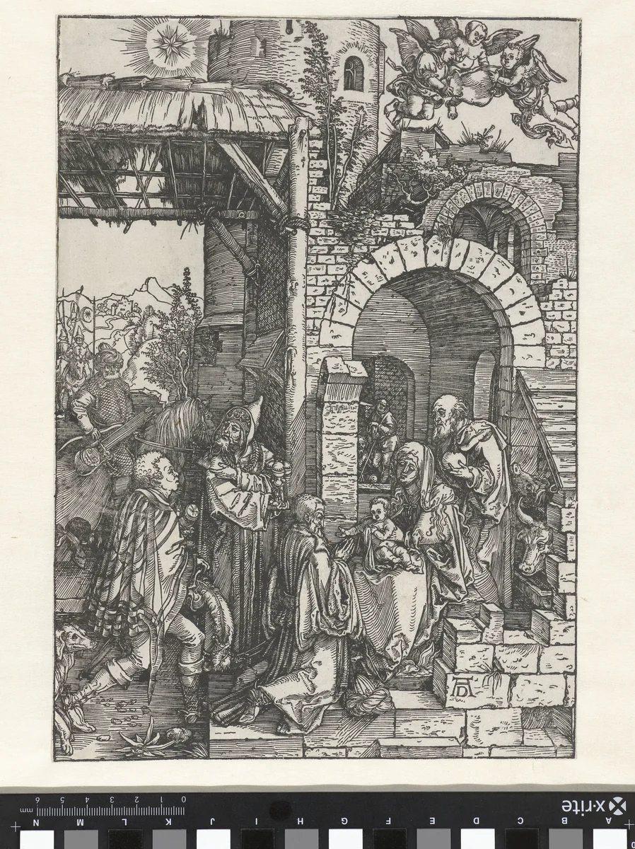 Aanbidding door de koningen by Unknown, print, 1501-1505