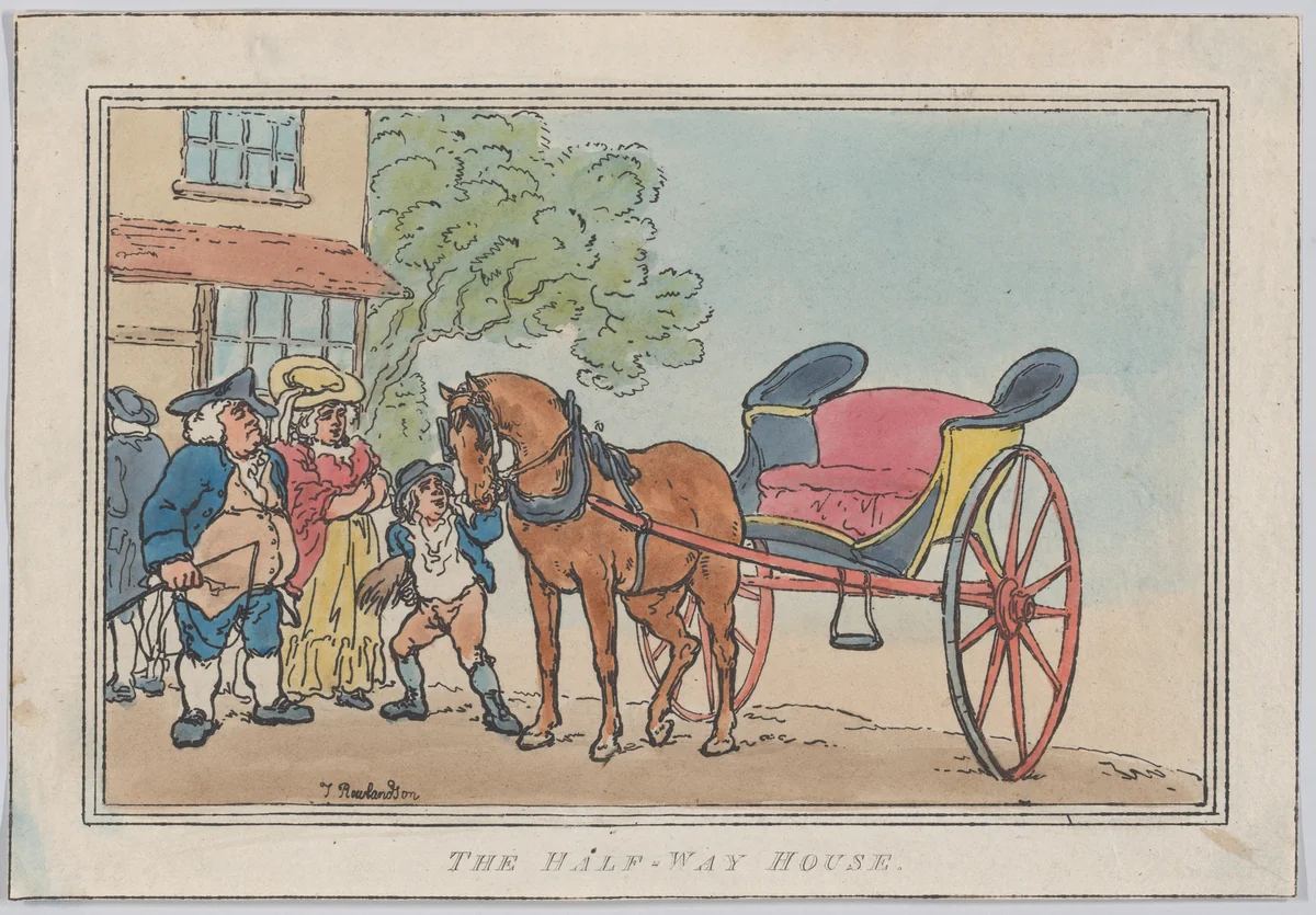 The Half-Way House by Thomas Rowlandson, print, 1787