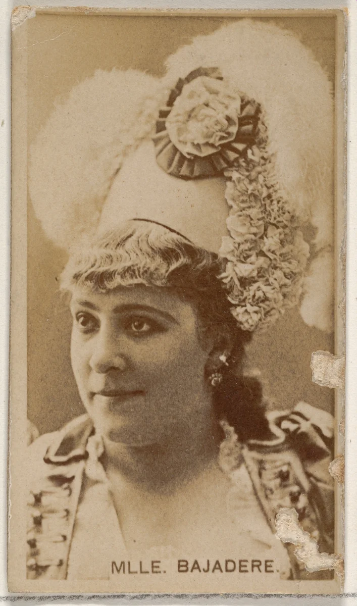 Mlle. Bajadere, from the Actors and Actresses series (N45, Type 8) for Virginia Brights Cigarettes by Allen & Ginter, photograph, 1885-1891