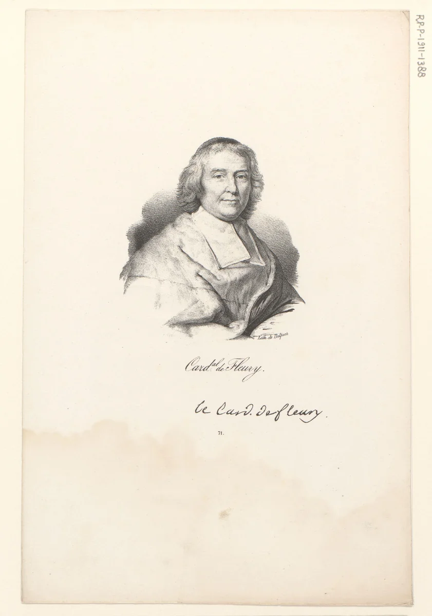 Portret van André-Hercule de Fleury by anonymous, print, 1818-1842