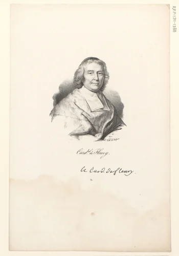 Portret van André-Hercule de Fleury by anonymous, print, 1818-1842