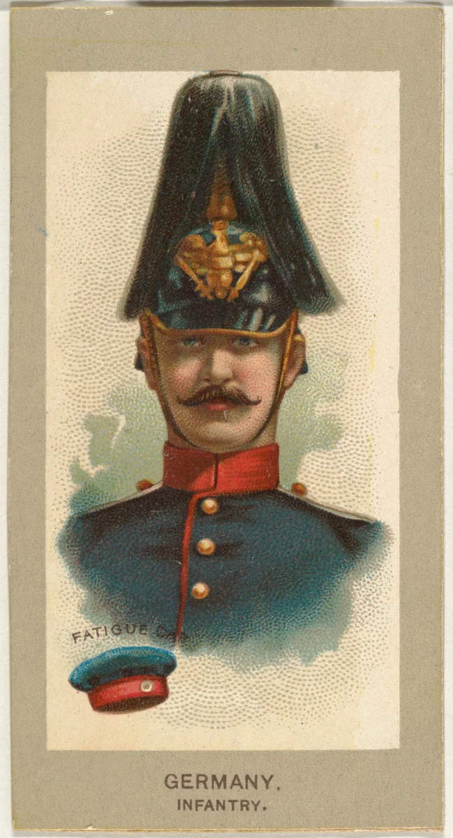 Fatigue Cap, Infantry, Germany, from the Military Uniforms series (T182) issued by Abdul Cigarettes by Abdul Cigarettes, print, 1881