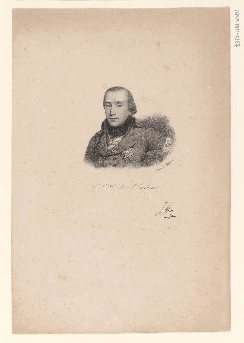 Portret van Louis Antoine Henri de Bourbon-Condé by anonymous, print, 1818-1842