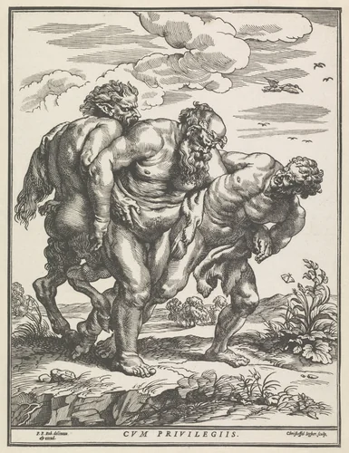 Dronken Silenus by Unknown, print, 1587-1640