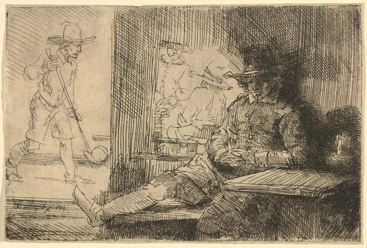 The Golf Player by Rembrandt van Rijn, print, 1654