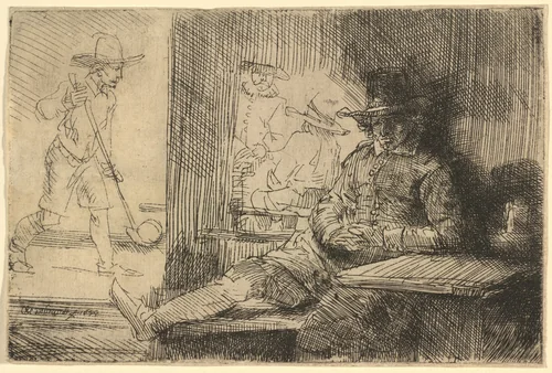 The Golf Player by Rembrandt van Rijn, print, 1654