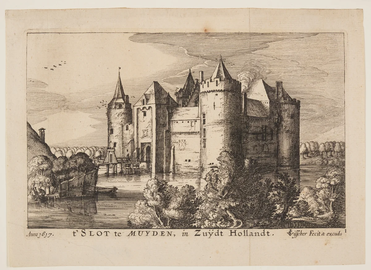 The Castle of Muiden (in reverse), from Four Castles in Holland and Utrecht by Claes Jansz Visscher, print, 1617