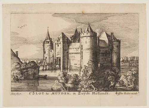The Castle of Muiden (in reverse), from Four Castles in Holland and Utrecht by Claes Jansz Visscher, print, 1617