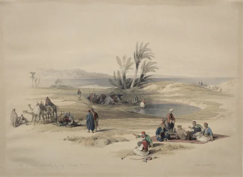 Wells of Moses, Wilderness of Tyh by David Roberts, print, 1839