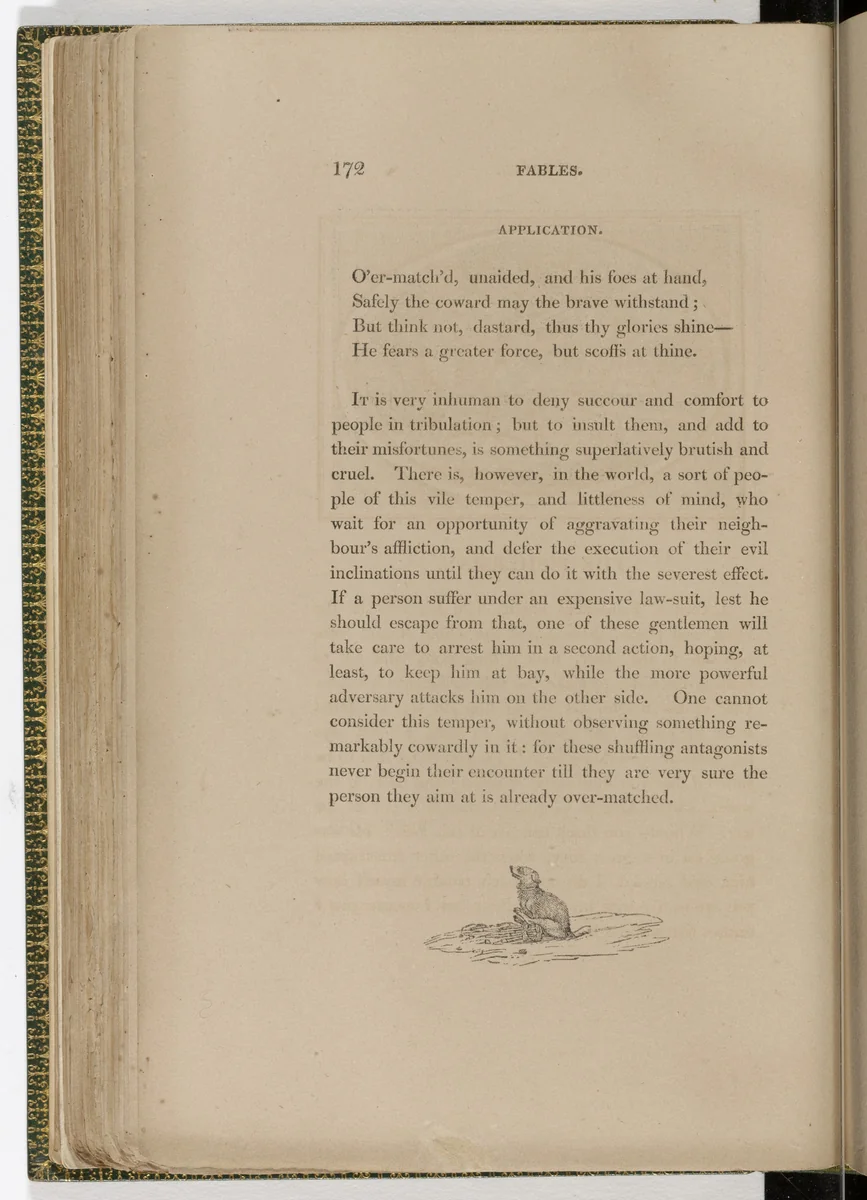 Tailpiece (page 172) from The Fables of Aesop by Thomas Bewick, illustrated book, 1818