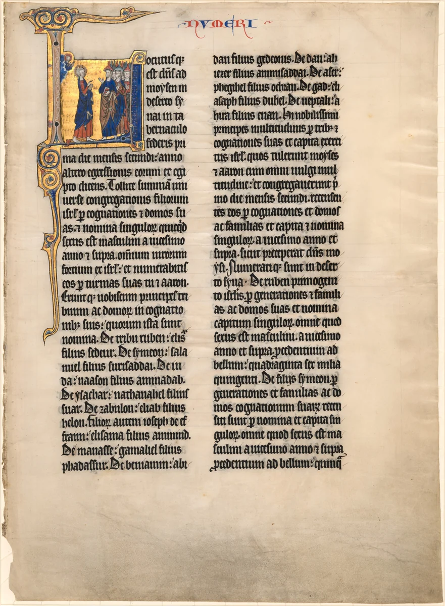 Moses Counting the Children of Israel by French 13th Century, drawing, 1270