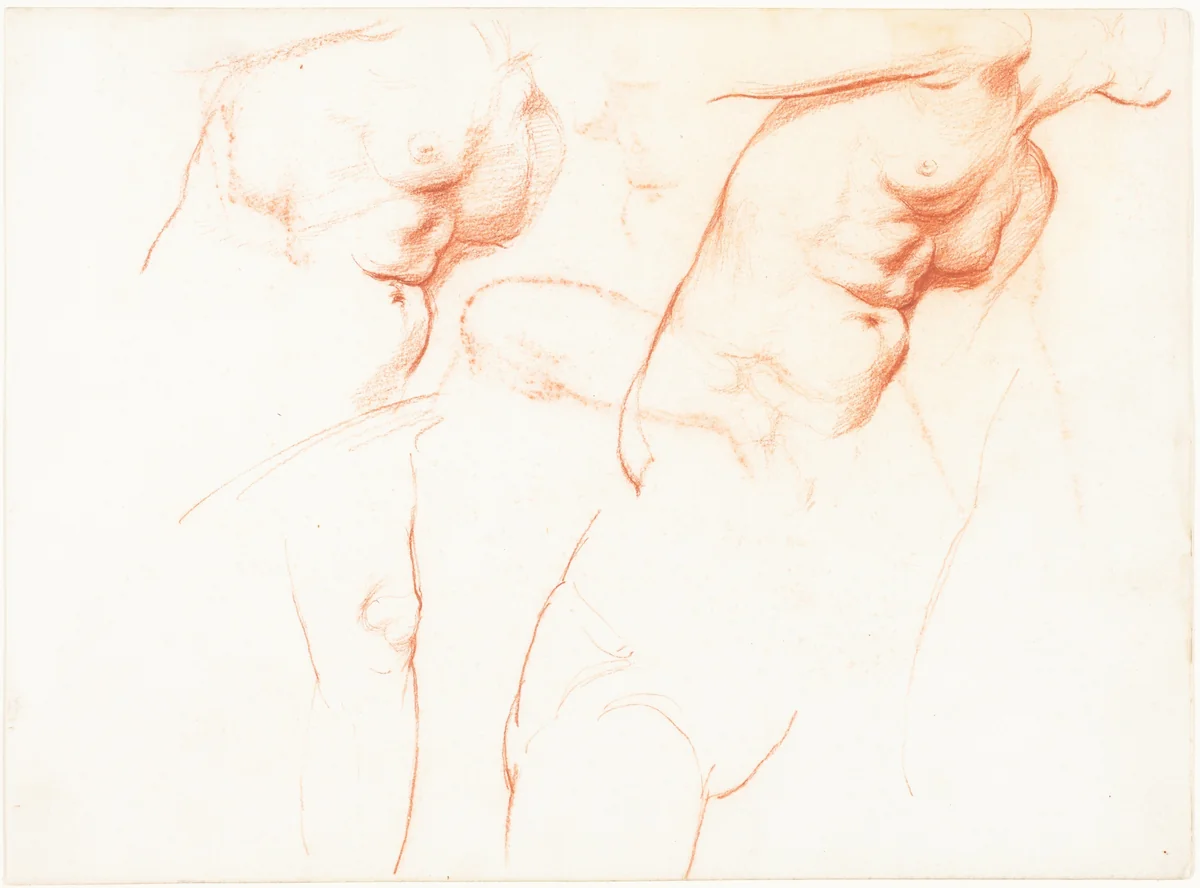 Studies for "The Wise and Foolish Virgins" [recto] by William Blake Richmond, drawing, 1880