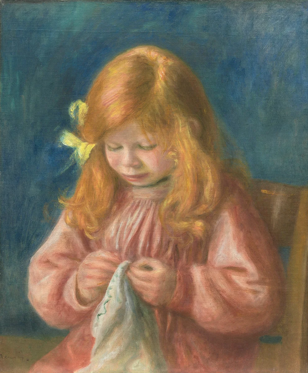 Jean Renoir Sewing by Pierre-Auguste Renoir, painting, 1899-1900