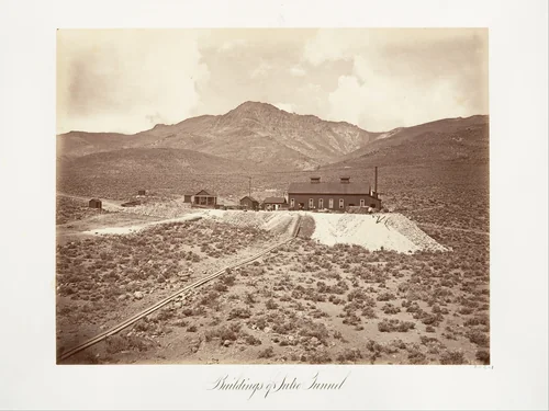 Buildings of Sutro Tunnel by Carleton E. Watkins, photograph, 1875